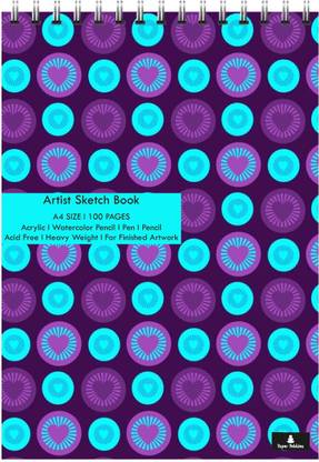 paper pebbles Heart Pattern Sketch Book for Arts and Drawing 100 Pages 150 GSM Size A4 Sketch Pad
