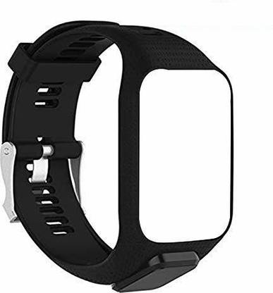 J Silicone Watch Strap Compitible with Tomtom Spark 3 Runner 2 3 Strap Black Smart Power Strip