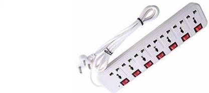BHATNAGAR EXTENSION BOARD WITH 7 SWITCH AND 7 SOCKET OFF WHITE 7 Socket Extension Boards