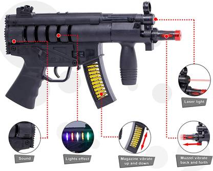 Toyvala Future Real-Looking Battle Toy Gun AK938 | Sound & 3D Light Effects-57 Guns & Darts