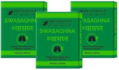 Dr. Vaidya's Swasaghna Pills - Ayurevdic Relief from Asthma & Respiratory Problems - Pack of 3