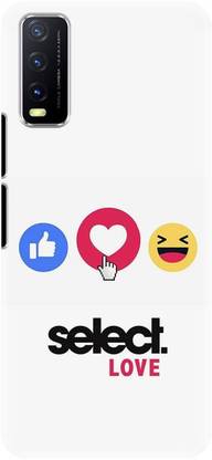NDCOM Back Cover for VIVO Y20 Cool Emoji With Text Select Love Printed
