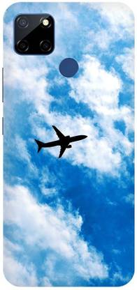 FULLYIDEA Back Cover for Realme C12, pattern, flight, plane, sky, aeroplane, morning