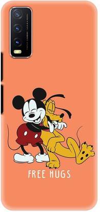 NDCOM Back Cover for VIVO Y20 Micky & Goofy Hugging Each Other Printed