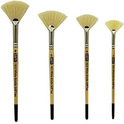 ZEM BRUSH MFG ZEM BrushBristle Stiff Fan Brush Set Size 2,4,6,8