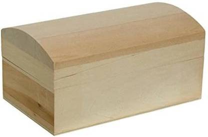 Walnut Hollow Unfinished Wood Rounded Trunk Box with Hinged Lid for Arts, Crafts, Hobbies and Home Decor