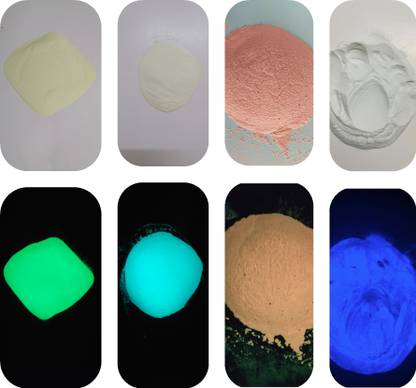 JASH Night Glow Paint Powders 4 colours(Green,blue,orange,voilet)Each 25gm (Total 100gm)