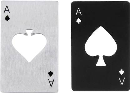 PRO365 Casino Poker Bottle/Bar/Beer/Soda Steel Opener Card Size Black & White Opener Combo ace card bottle opener Bottle Opener Set