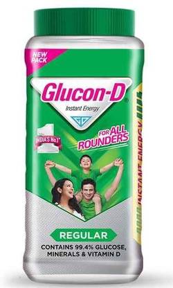GLUCON-D Regular (green) jar 500 gram Energy Drink