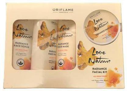 Oriflame SWEDEN RADIANCE FACIAL KIT WITH ORGANIC MILK HONEY AND - TUMERIC