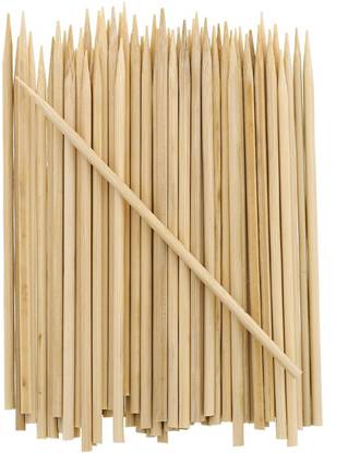 Elegant Casa Wooden Sticks Roast Chicken Tikka Fruit Salad 160 Sticks, 4 Inch Disposable Bamboo Salad Fork Set
