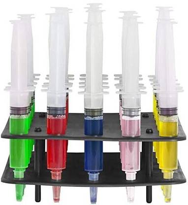 EZ-Inject Jello Shot Syringes Combo Kit (Includes Tray/Racking Stand) (Large 2.5oz) , 25 Pack Gift Wrapper Plastic Gift Wrapper