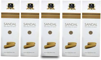 ALAUKIK Solitaire Sandal Incense Sticks Box Pack of 5 (90 gm x 5=450 gm) Sandal