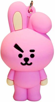 Blue Aura Cute Cooky BT21 KPop Character Doll Fancy Keychain Key Chain(LIGHT PINK) Key Chain