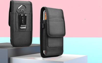 onilu Army Mobile Pouch Holder Waist Bag Case with Belt Clip Rugged Nylon for All 6.3 Smart Phones (Black) (Pack of 1) Mobile Holder