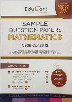 Educart Cbse Class 12th Mathematics Sample Question Paper 2021