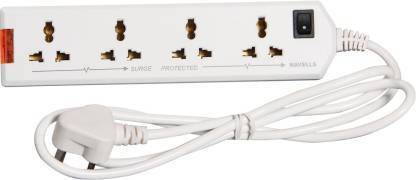 SS Havells 6A Four-Way Extension Board 4 Socket Extension Boards (White) 4  Socket Extension Boards