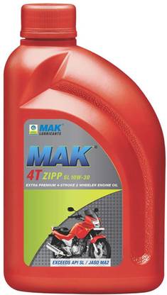 Mak Lubricants BGE16111818 4T Zipp API SL 10W-30 Engine Oil for Bikes Synthetic Blend Engine Oil