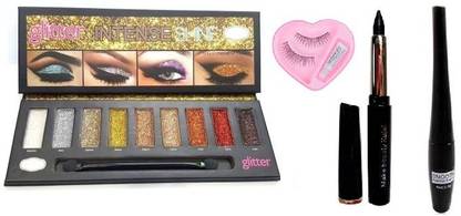 SHIMPY99 BEST EVER EYE MAKEUP COMBO KIT EYE SHADOW, EYE LASHES , EYE LINER , KAJAL SET OF 1