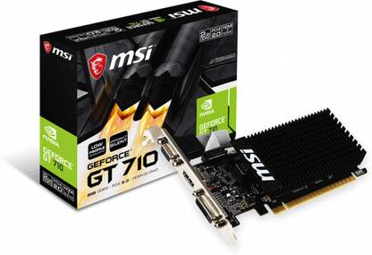 MSI GT 710 2GD3H LP I 64 bit I PCI Express 2.0 x16 (uses x8) DDR3 2 GB NVIDIA Chipset 64 bit 954 MHz Graphics Card