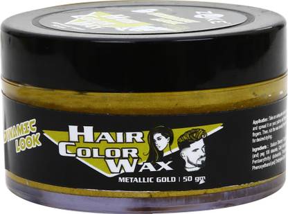 zuke Hair Color Wax Dynamic Look For Temporary Color For Highlights & Special Occasions – 50g (Metallic Gold) , Mattalic