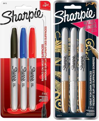 Sharpie Fine Point Combo of Regular and Metallic Permanent Markers