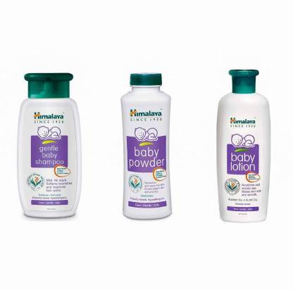HIMALAYA GENTLE BABY SHAMPOO (200ML) + BABY POWDER (200G) + BABY LOTION (200ML)