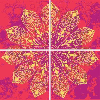 Artzfolio Totem Object Symbol Split Art Painting Panel on Sunboard 36inch x 36inch (91.4cms x 91.4cms) Digital Reprint 36.5 inch x 36.5 inch Painting