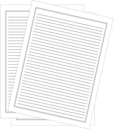 WAYTOBUY Oval Shape Double Line One Side Ruled 60 Sheets Assignment or Project Papers for Students 70 GSM Normal Quality One Side Ruled 210x297mm 70 gsm A4 paper