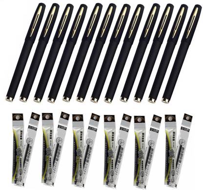 Definite Baoke Black 1.0mm Long Lasting Gel Pens and Refills for smooth writing and Matte Body Gel Pen