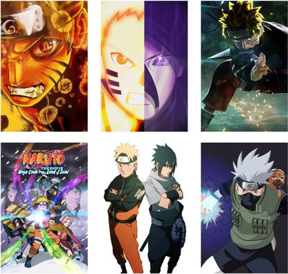set of 6 naruto anime posters 300 gsm paper fine art print animation cartoons posters in india buy art film design movie music nature and educational paintings wallpapers at flipkart com