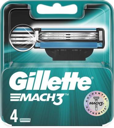 Gillette Mach3 Manual Shaving Razor Blade 4's Cartridges