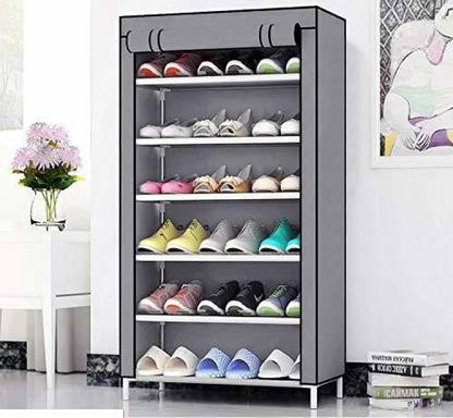 Lyzoo NextGEN Home Creative 6 layer collapsible shoe rack GREY Plastic Shoe Stand