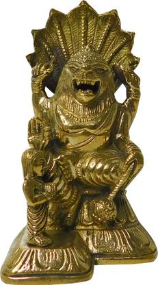 Om Shree Siddhi Vinayak Murti Bhandar Brass Narasimha Prahlad Ki Murti Statue Narasimha Prahlad Showpiece Narasimha Prahlad Home Temple Pooja Narasimha Prahlad Decorative Showpiece  -  14 cm