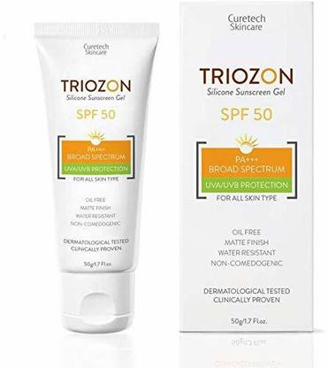 Curetech Skincare Sunscreen - SPF 50 PA+++ TRIOZON SUNSCREEN GEL SPF 50 SILICON BASED SUNSCREEN LOTION GEL