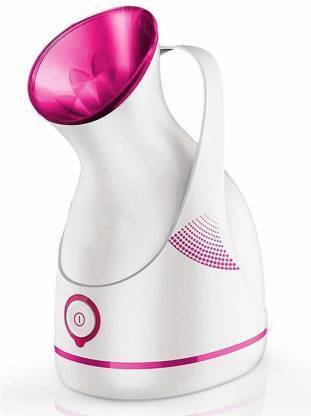 DITCAFOS 3 in 1 Electric Nano Portable Ionic face Nose steam Breathing Inhaler facial Water Steamer Parlour Machine for cough & cold relief Home Office Room Air Purifier Humidifier & towel warmer heater Vaporiser (Pink, White) Professional Facial Steamer
