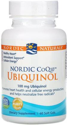 Nordic Naturals Ubiquinol Nordic CoQ10 100 mg Ubiquinol 60 Soft Gels