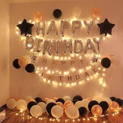 party assets Solid Happy Birthday led Light Combo Set for Birthday Decoration Balloon