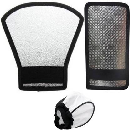 ALFASIYA Silver White Flash Diffuser Reflector for Flash set of 1 pis of 3 Camera Flash Diffuser (White, Silver) FLASH Diffuser