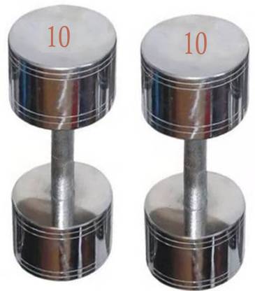 HACKERX Steel Dumbbell 10 KG X 2 (Total Weight 20KG) Fixed Weight Dumbbell