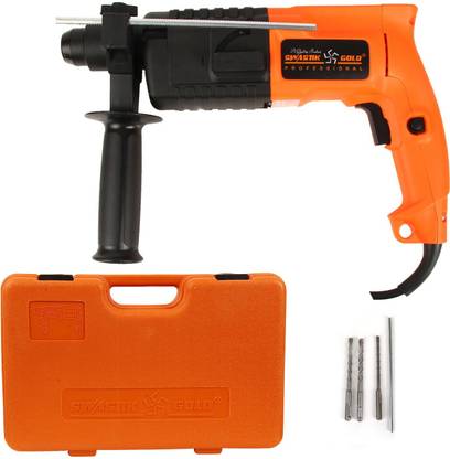 SWASTIK GOLD 20mm 800W Rotary hammer drill machine SDS plus with 2 mode operation bits and carrying box Hammer Drill (20 mm Chuck Size, 800 W) SGRH 20 Rotary Hammer Rotary Hammer Drill