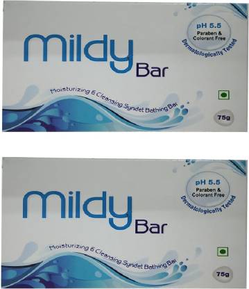 Mildy Bar Moisturising & Cleansing Syndet Bathing Bar (Pack Of 2)