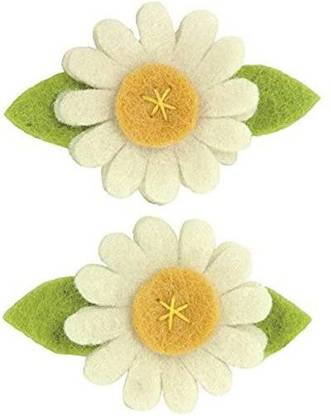 CSS Dimensions Daisy Wool Felt Flower Embellishment Craft, 2 Pc, 3'' X 2''