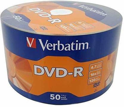 Verbatim DVD Recordable 43791 Pack of 50 Disc Shrink Wrap Speed 16x 4.7 GB