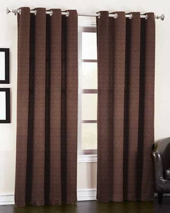 Fabrilia 152 cm (5 ft) Window Jacquard Blackout Curtain (Pack Of 2)