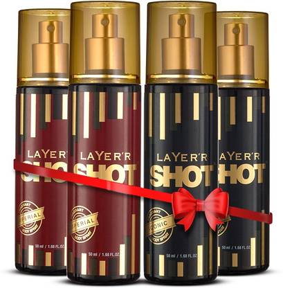 LAYER'R Shot Gold Iconic Body Spray 50 Ml X 2 & Imperial Body Spray 50 ml X 2 Combo For Men