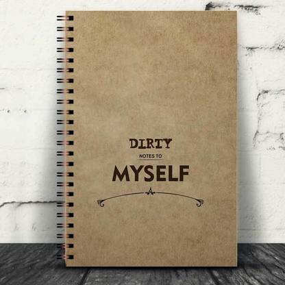 Jhingalala Wirebound Plain Notebook For Personal and Office stationery Diary with Dirty Notes To Myself Printed on the Cover A5 Notebook Unruled 160 Pages
