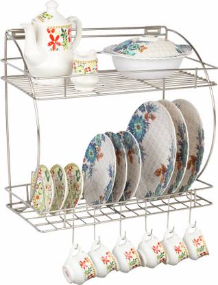 utilERA Containers Kitchen Rack Steel utilERA™ PRE-ASSEMBLED 20X19 inch Kitchen ORGANISER Dish Rack/Kitchen Utensils Rack/Modern Kitchen Storage Rack/Kitchen Organizer (UE-KR-S)