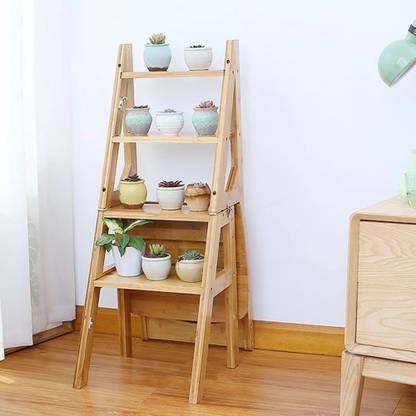 Urbancart Convertible Multipurpose Ladder and Folding Chair/ Leisure for Patio, Office, Home Wooden Ladder
