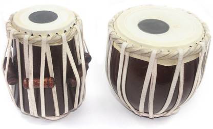 INDIA MEETS INDIA Upto 8 Years Kids Playing 6.75 Inch Wooden Tabla Set Combo (Handmade Crafted Indian Musical Instruments Made By Indian National Awarded Artisan) Tabla